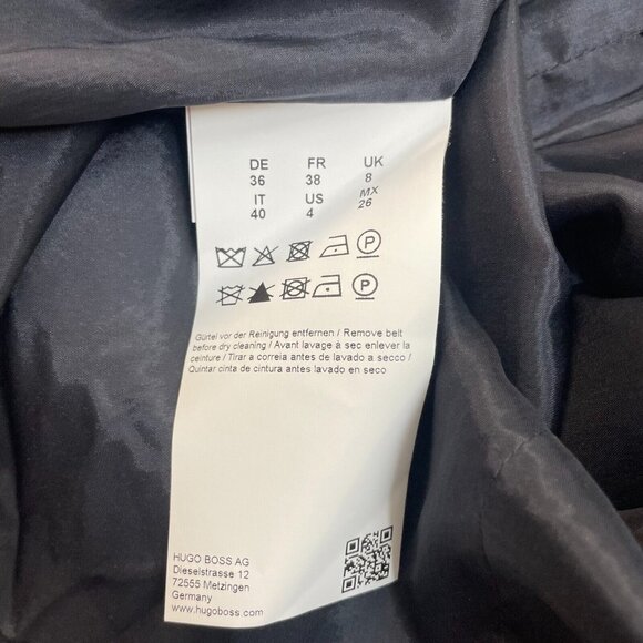 Hugo Boss Dinoma Sheath Dress 4 Blue Gray Watercolor Floral Sleeveless Cotton - Picture 14 of 15